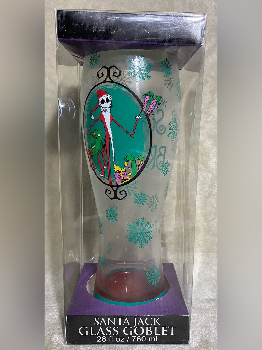The Nightmare Before Christmas Santa Jack Glass Goblet 26 fl oz Disney